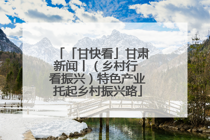 「甘快看」甘肃新闻丨（乡村行 看振兴）特色产业托起乡村振兴路