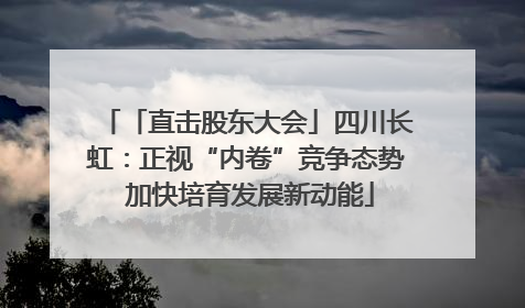 「直击股东大会」四川长虹：正视“内卷”竞争态势 加快培育发展新动能