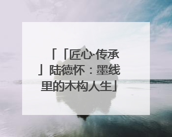 「匠心·传承」陆德怀：墨线里的木构人生