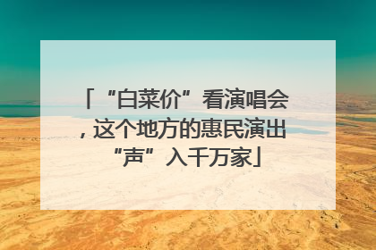 “白菜价”看演唱会，这个地方的惠民演出“声”入千万家