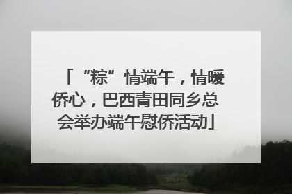 “粽”情端午，情暖侨心，巴西青田同乡总会举办端午慰侨活动