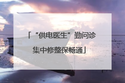 “供电医生”勤问诊 集中修整保畅通