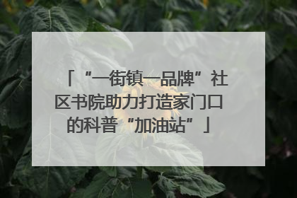 “一街镇一品牌”社区书院助力打造家门口的科普“加油站”