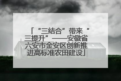 “三结合”带来“三提升”——安徽省六安市金安区创新推进高标准农田建设
