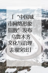 “中国城市网络形象指数”发布 乌鲁木齐文化与治理表现突出