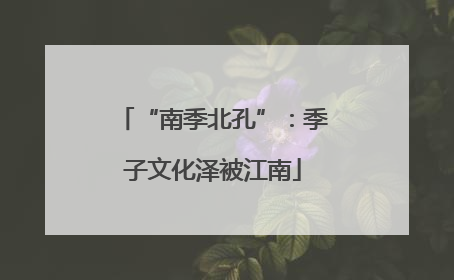 “南季北孔”：季子文化泽被江南
