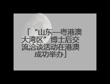 “山东—粤港澳大湾区”博士后交流洽谈活动在港澳成功举办