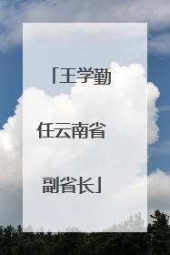 王学勤任云南省副省长