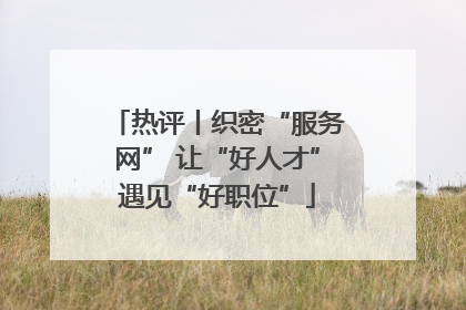 热评丨织密“服务网” 让“好人才”遇见“好职位”