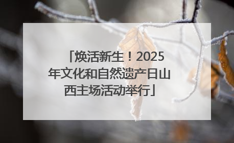 焕活新生！2025年文化和自然遗产日山西主场活动举行