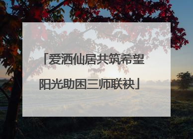 爱洒仙居共筑希望 阳光助困三师联袂