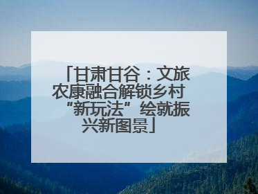 甘肃甘谷：文旅农康融合解锁乡村“新玩法”绘就振兴新图景