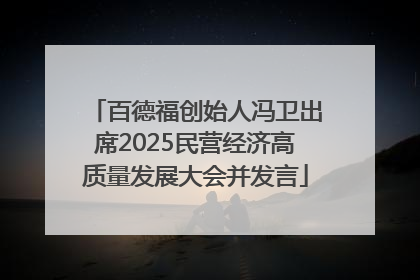 百德福创始人冯卫出席2025民营经济高质量发展大会并发言
