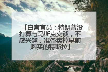 白宫官员：特朗普没打算与马斯克交谈，不感兴趣，准备卖掉早前购买的特斯拉