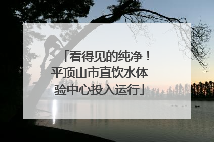 看得见的纯净！平顶山市直饮水体验中心投入运行