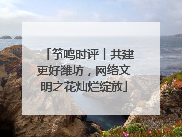筝鸣时评丨共建更好潍坊，网络文明之花灿烂绽放