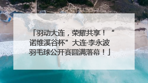 羽动大连，荣耀共享！“诺维溪谷杯”大连·李永波羽毛球公开赛圆满落幕！