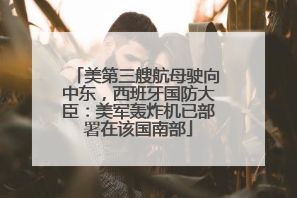 美第三艘航母驶向中东，西班牙国防大臣：美军轰炸机已部署在该国南部