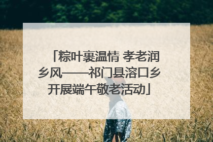 粽叶裹温情 孝老润乡风——祁门县溶口乡开展端午敬老活动