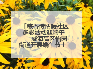 粽香传情暖社区 多彩活动迎端午——威海高区怡园街道开展端午节主题系列活动