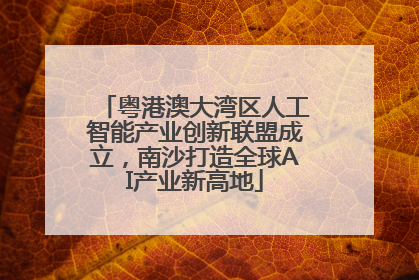 粤港澳大湾区人工智能产业创新联盟成立，南沙打造全球AI产业新高地