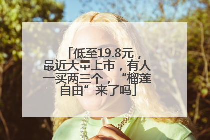 低至19.8元，最近大量上市，有人一买两三个，“榴莲自由”来了吗