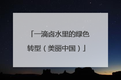 一滴卤水里的绿色转型（美丽中国）