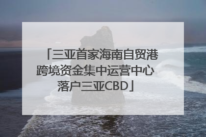 三亚首家海南自贸港跨境资金集中运营中心落户三亚CBD