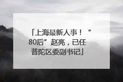上海最新人事！“80后”赵亮，已任普陀区委副书记