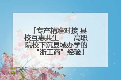 专产精准对接 县校互惠共生——高职院校下沉县域办学的“浙工商”经验