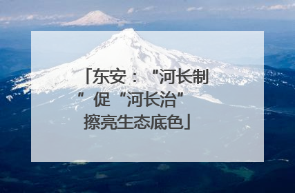 东安：“河长制”促“河长治” 擦亮生态底色