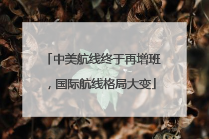 中美航线终于再增班，国际航线格局大变