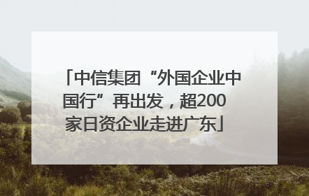 中信集团“外国企业中国行”再出发，超200家日资企业走进广东