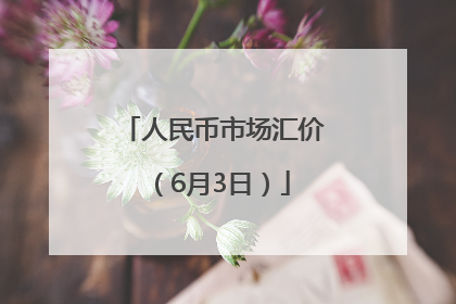 人民币市场汇价（6月3日）