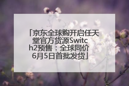 京东全球购开启任天堂官方货源Switch2预售：全球同价 6月5日首批发货
