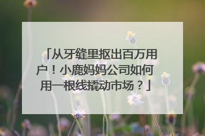 从牙缝里抠出百万用户！小鹿妈妈公司如何用一根线撬动市场？