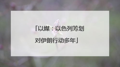 以媒：以色列筹划对伊朗行动多年