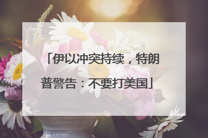 伊以冲突持续，特朗普警告：不要打美国