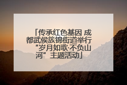 传承红色基因 成都武侯簇锦街道举行“岁月如歌·不负山河”主题活动