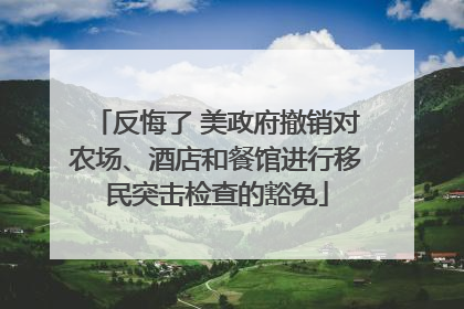反悔了 美政府撤销对农场、酒店和餐馆进行移民突击检查的豁免