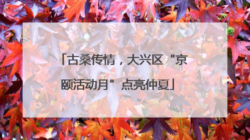 古桑传情，大兴区“京颐活动月”点亮仲夏