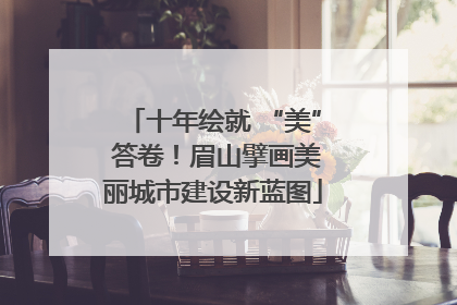 十年绘就 “美” 答卷！眉山擘画美丽城市建设新蓝图