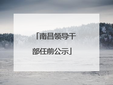 南昌领导干部任前公示