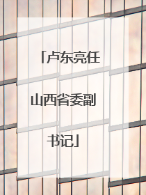 卢东亮任山西省委副书记