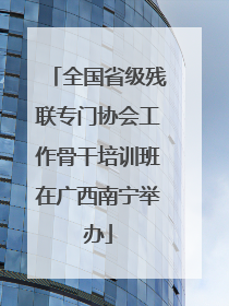 全国省级残联专门协会工作骨干培训班在广西南宁举办