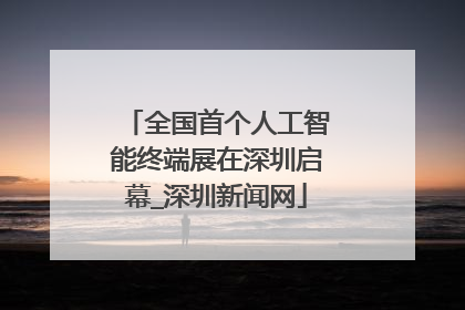 全国首个人工智能终端展在深圳启幕_深圳新闻网
