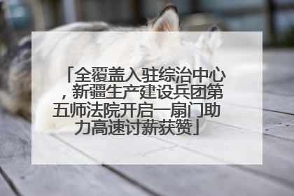 全覆盖入驻综治中心，新疆生产建设兵团第五师法院开启一扇门助力高速讨薪获赞