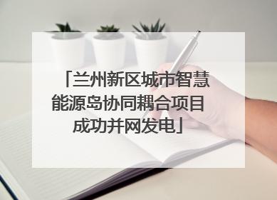 兰州新区城市智慧能源岛协同耦合项目成功并网发电