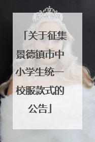 关于征集景德镇市中小学生统一校服款式的公告