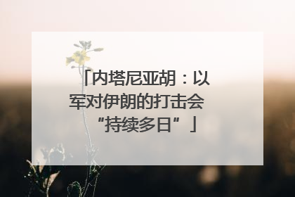 内塔尼亚胡：以军对伊朗的打击会“持续多日”